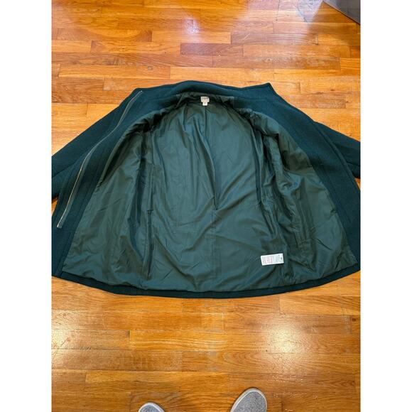 J. Crew  forest green Cocoon wool blend Coat size 6 - Picture 7 of 9